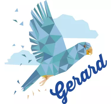 T-shirt met naam gestileerde vliegende vogel - TenStickers