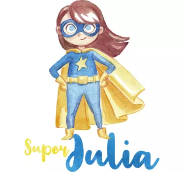 Kinder t-shirt Meisje superheld gepersonaliseerd - TenStickers