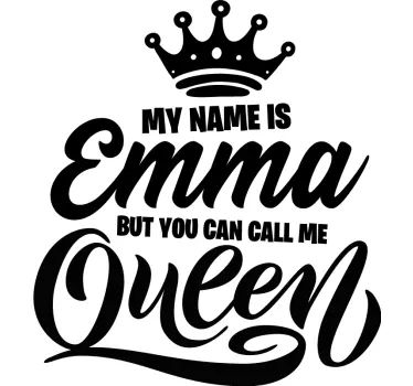 Noem me koningin T-shirt met naam - TenStickers