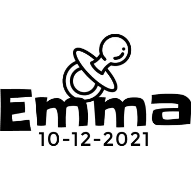 Romper baby met speen naam en datum - TenStickers