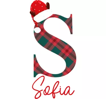Kersttrui met initiaal en naam - TenStickers