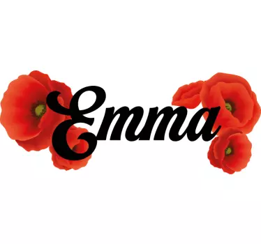 Klaproos bloemen T-shirt met naam - TenStickers