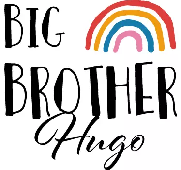 Regenboog broers T-shirt met naam - TenStickers