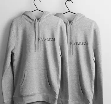 Aanpasbare Romeinse datum Koppels hoodie - TenStickers