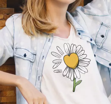 Baby t-shirt daisy bloemen hart - TenStickers