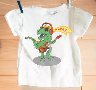 Baby t-shirt dinosaurus met gitaar spelen - TenStickers