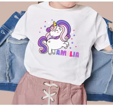 Baby t-shirt eenhoorn gepersonaliseerd amilia - TenStickers