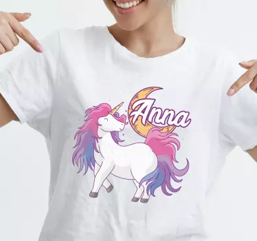 Baby t-shirt eenhoorn naam personalisatie - TenStickers