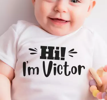 Baby t-shirt hallo baby victor - TenStickers