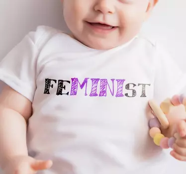 Baby t-shirt inspirerende feministische verklaring - TenStickers