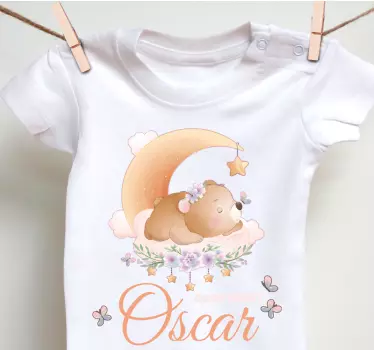Baby t-shirt knuffelbeer nacht thema - TenStickers