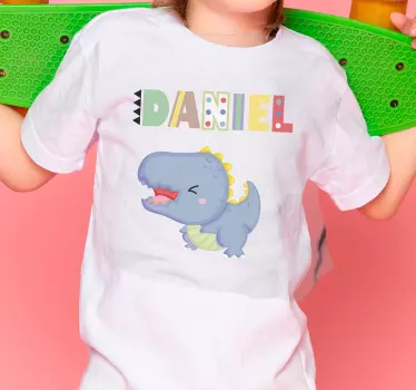 Baby t-shirt met dino naam ontwerp - TenStickers