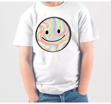Baby t-shirt met een glimlachend kleurrijk gezicht - TenStickers