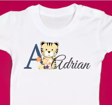 Baby t-shirt met gepersonaliseerd tijgerthema - TenStickers