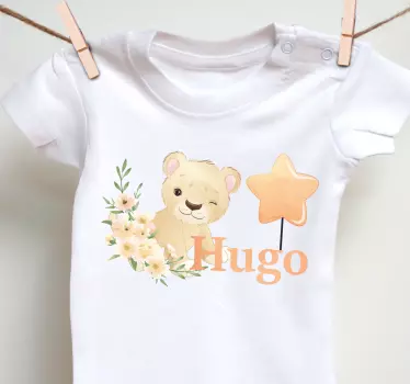 Baby t-shirt schattige leeuw met ster - TenStickers