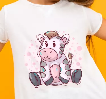 Baby t-shirt schattige zebra figuur - TenStickers