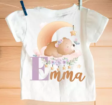Baby t-shirt sluimerende beer op maan - TenStickers