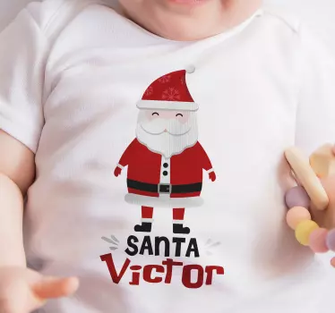 Baby t-shirt vrolijke kerstman victor - TenStickers