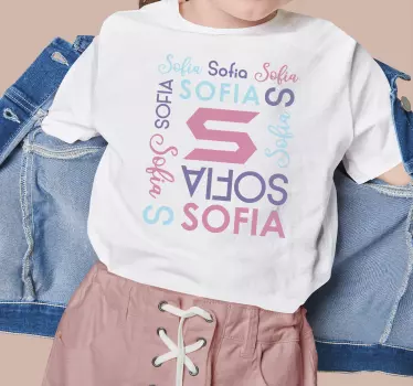 Begin- en naampatroon kinderen t-shirt - TenStickers