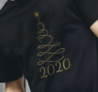 Kerst t-shirt stijlvolle kerstboom - TenStickers