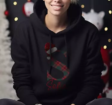 Kersttrui met initiaal en naam - TenStickers
