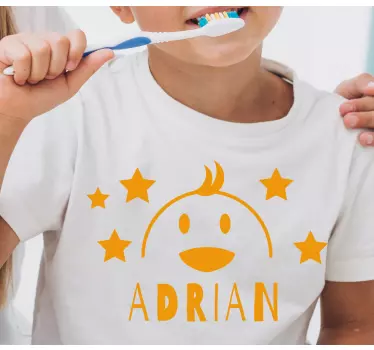 Kinderen t-shirt blij lachend karakter - TenStickers