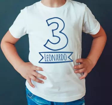Kinderen t-shirt derde verjaardag - TenStickers