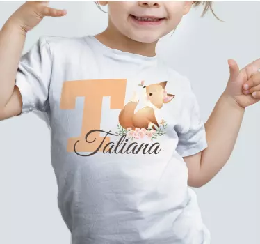 Kinderen t-shirt gepersonaliseerd dieren thema - TenStickers
