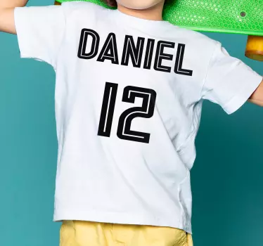 Kinderen t-shirt gepersonaliseerd nummer t-shirt - TenStickers