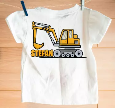 Kinderen t-shirt graafmachine gepersonaliseerde kleding - TenStickers