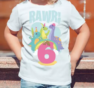Kinderen t-shirt kleurrijke dinosaurus feest - TenStickers