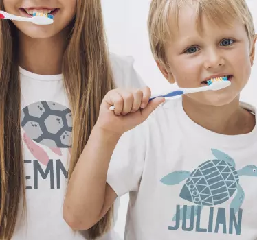 Kinderen t-shirt leuke tandenpoetsmomenten - TenStickers