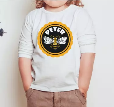 Kinderen t-shirt met bijenthema personalisatie - TenStickers