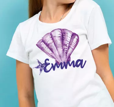 Kinderen t-shirt met gepersonaliseerde schelpenafbeelding - TenStickers