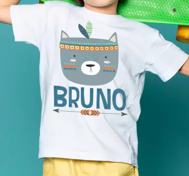Kinderen t-shirt schattig berengezicht - TenStickers
