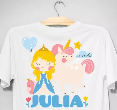 Kinderen t-shirt schattig prinses eenhoorn thema - TenStickers
