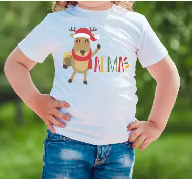 Kinderen t-shirt schattige rendier vreugde - TenStickers
