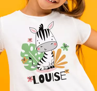 Kinderen t-shirt schattige zebra illustratie - TenStickers
