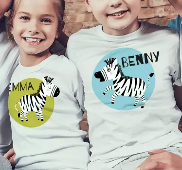 Kinderen t-shirt schattige zebra karakters - TenStickers
