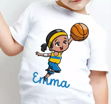 Kinderen t-shirt vrolijke basketbalspeler - TenStickers