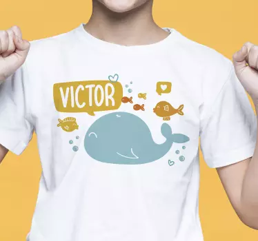Kinderen t-shirt walvis thema gepersonaliseerd shirt - TenStickers