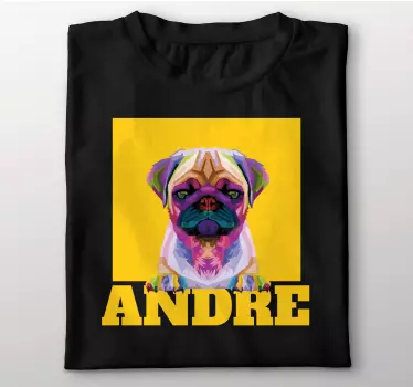 Op maat gemaakt kleurrijk hondenportret t-shirt - TenStickers