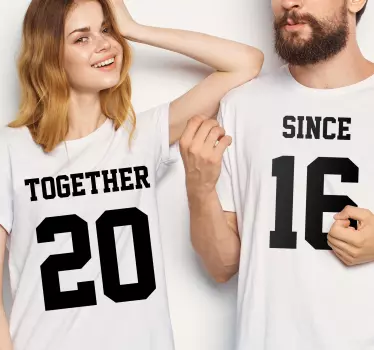 Koppels t-shirts samen sinds 16 - TenStickers