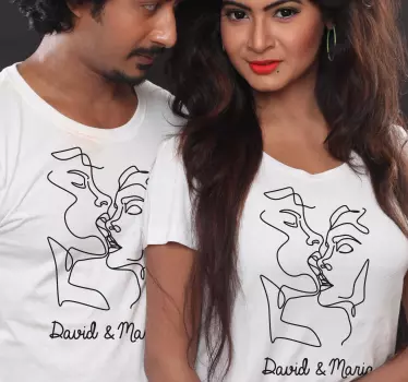 Koppels t-shirts stijlvolle koppels omhelzing - TenStickers