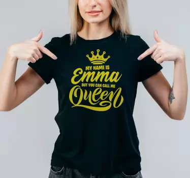 Noem me koningin T-shirt met naam - TenStickers