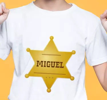 Aangepaste sheriffbadge kinderen t-shirt - TenStickers