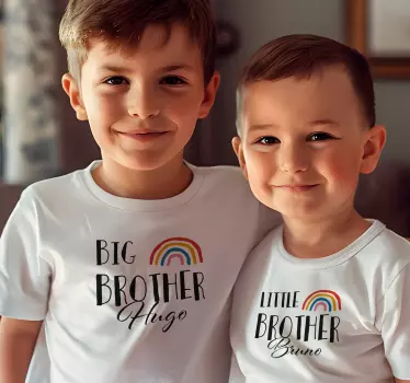 Regenboog broers T-shirt met naam - TenStickers