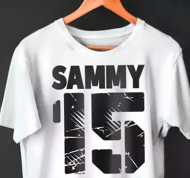 Genummerd ontwerp t-shirt met naam - TenStickers