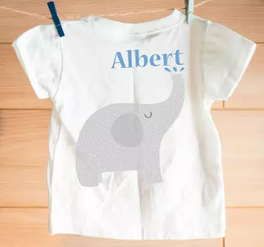Baby t-shirt baby olifant met naam - TenStickers