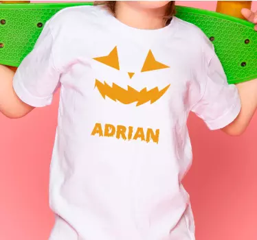 Aangepast pompoenontwerp T-shirt Halloween - TenStickers